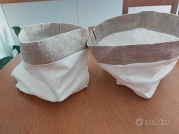 Coprivasi in tessuto bianco panna e interno plasti