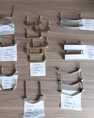 10 maniglie per cassetto o pensile, in acciaio