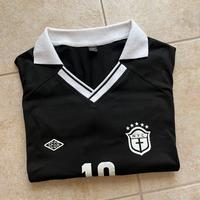 Polo vintage nera stile Brasile - Taglia L