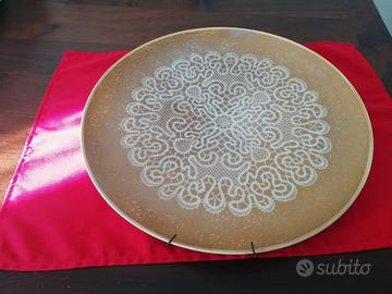 Piatto decorativo  porcellana Oro Zecchino Finzi