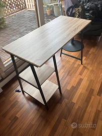 Scrivania Lisboa nero stile industriale 105x47x75