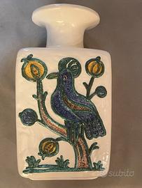 Thun vaso grande vintage con uccello upupa