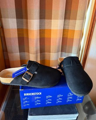 Birkenstock Boston nere in pelle scamosciata nuove