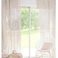 4 Tende macramè in cotone écru 105x250 cm