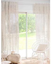 4 Tende macramè in cotone écru 105x250 cm