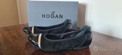 Ballerine Hogan Wrap camoscio nero