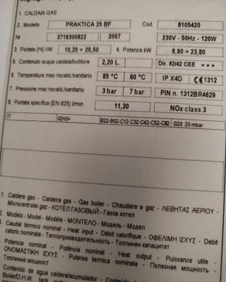 Caldaia PRAKTICA 25 BF