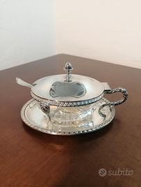 Formaggiera, zuccheriera in argento 800