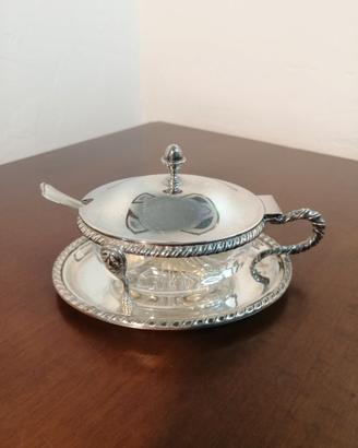 Formaggiera, zuccheriera in argento 800