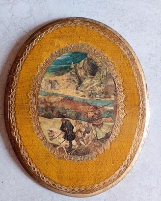 Quadro di legno vintage dipinto a mano