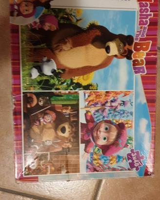 set di 3 puzzle di Masha e orso