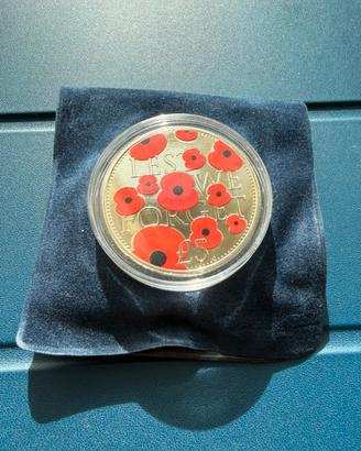 Moneta FDC £5 Remembrance Day Poppy Jersey 2016