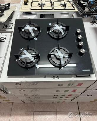 Piano cottura vetro grigio 4fuochi 60cm ghisa nuov