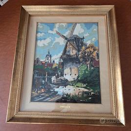Quadro con ricamo punto a croce