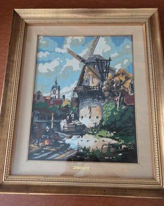 Quadro con ricamo punto a croce