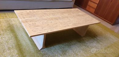 Tavolino Travertino Massiccio Design Vintage Nuovo