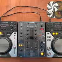 Coppia cdj 400 + djm 400 Pioneer + case