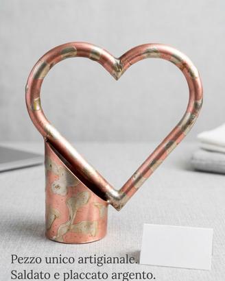 Cuore in Rame-Saldato e Placcato con Argento 