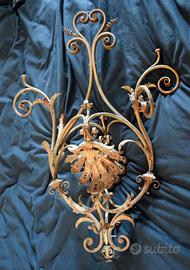 Lampadario in Ferro battuto rococò