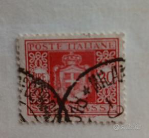 Regno 1934- 20 lire segnatasse con stemma e fasci