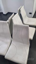 6 Sedie pelle bianca CATTELAN ITALIA