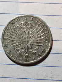 1 lira argento aquila araldica 1901