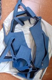 Splendidi stivaletti con tacco in stile jeans