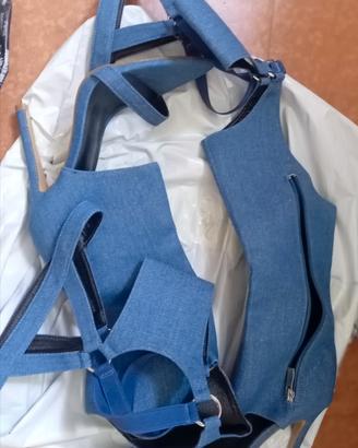 Splendidi stivaletti con tacco in stile jeans
