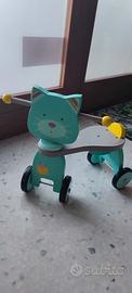 Triciclo Gatto per bambini in legno.