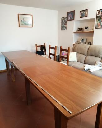 tavolo allungabile noce massello