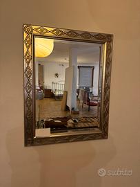 Specchio con cornice in vero argento