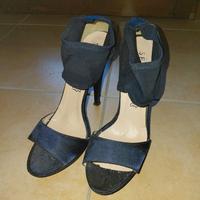 Décolleté con tacco 12 in raso blu