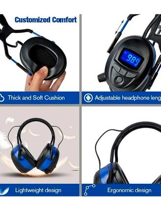 Cuffie di protezione per l'udito con radio FM/Blue