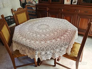 tavolo rotondo apribile x sala con 6 sedie