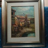 Dipinto case rustiche della brianza Sergio Caimi