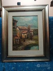 Dipinto case rustiche della brianza Sergio Caimi