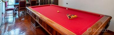 Biliardo professionale in legno massello con panno
