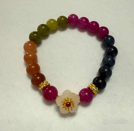 Bracciale elastico pietre colorate