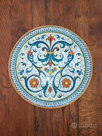 Piatto murale ceramica maiolicata Deruta firmato