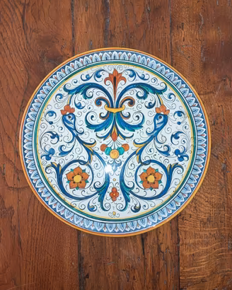 Piatto murale ceramica maiolicata Deruta firmato