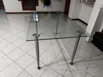 Tavolo rettangolare in vetro 150x90 cm trasparente