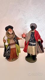Statuine Presepio con abiti in tessuto