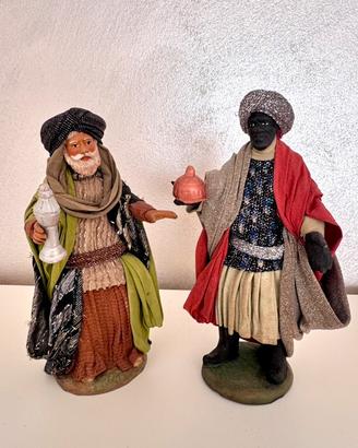 Statuine Presepio con abiti in tessuto