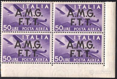 TRIESTE A 1947- Quartina MNH Aerea 50 Lire WXJ