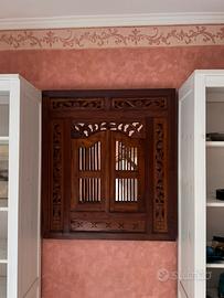 Specchio etnico cornice in legno