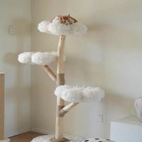 Albero tiragraffi design "Nuvola" in vero legno -