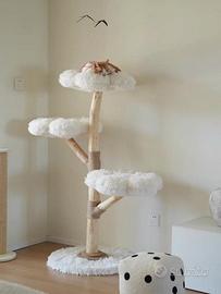 Albero tiragraffi design "Nuvola" in vero legno -