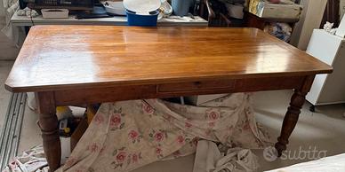 Tavolo antico in legno massello 195x93