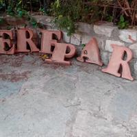 lettere vintage terracotta Impruneta 