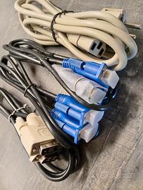 Cavi PC 1.5m NUOVI - 2x VGA + 1x DVI + 1x Power